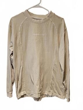 Standard Cloth Raceway Long Sleeve Logo Tee Tan Men’s Medium Urban Outfitters